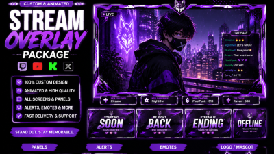 I will transform your twitch streams with custom animated overlays