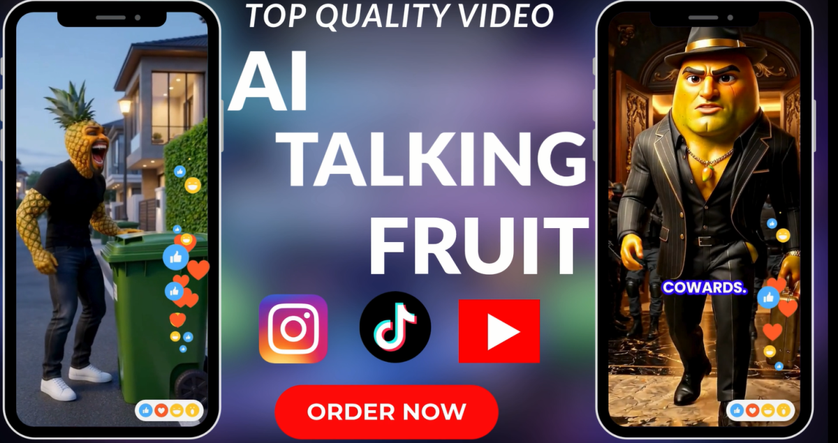 I will create an ai talking fruit ,ai dancing fruit video ai funny fruit video