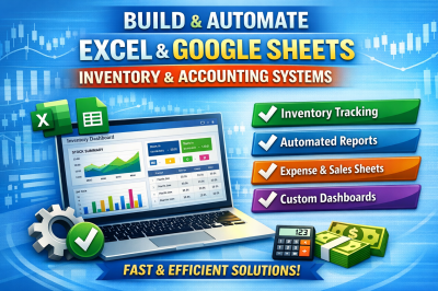 I will create Excel and Google Sheets Inventory Management and Accounting Templates