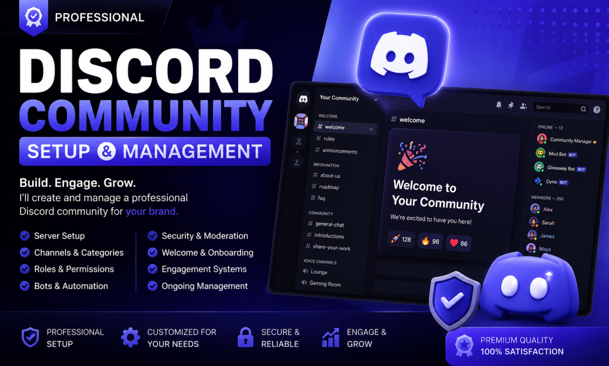 setup a professional custom discord server for your community