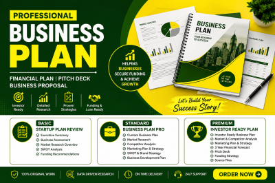 I will write a professional business plan financial plan pitch deck business proposal