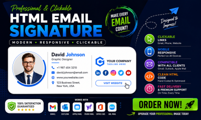 i will design a modern responsive clickable HTML email signature for gmail and outlook