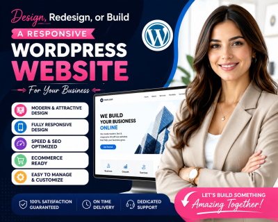 I will design, redesign, or build a responsive wordpress website for your business