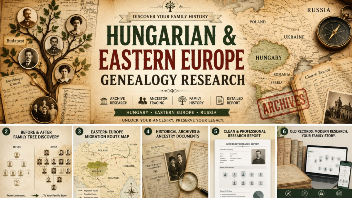 I will do hungarian genealogy research, eastern europe, russia, ancestor research