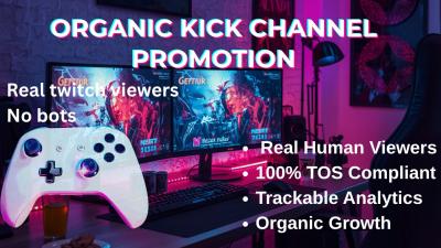 I will organically promote your twitch channel for real viewers and followers