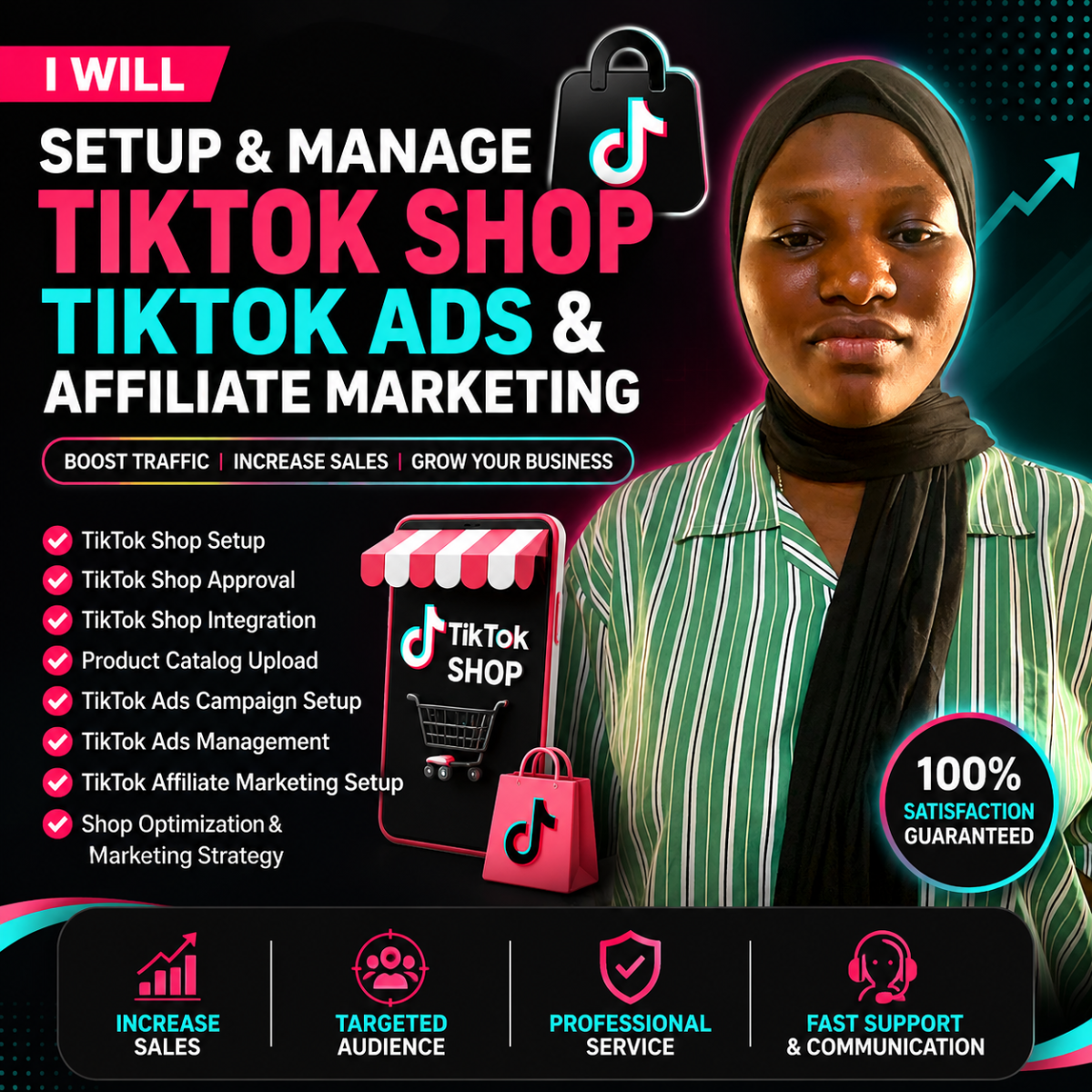 I will setup tiktok shop tiktok ads and tiktok affiliate marketing