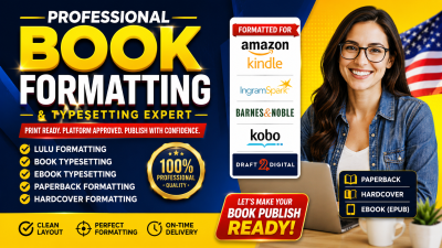 I will do lulu book formatting, book typesetting, ebook and paperback formatting