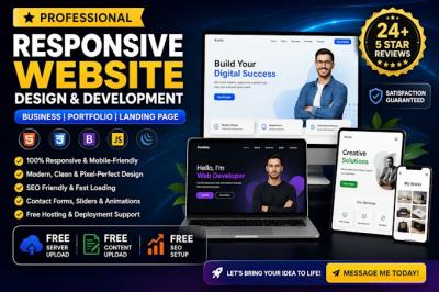 I will design a responsive business, portfolio, or landing page website