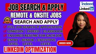 I will search and apply for jobs, remote jobs, job application, reverse recruiter