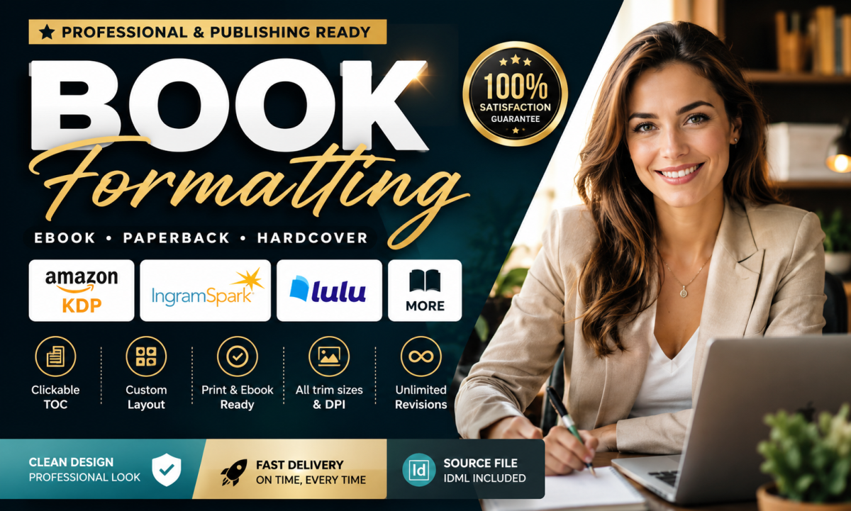 I will do ebook formatting amazon KDP paperback kindle lulu ingramspark formatting