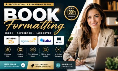I will do ebook formatting amazon KDP paperback kindle lulu ingramspark formatting