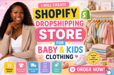 I will create a shopify dropshipping store for baby and kids clothing