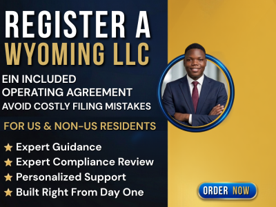 I will register your wyoming llc, get your ein, and handle full compliance setup
