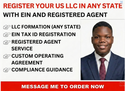 I will register an llc in any US state with ein and registered agent included