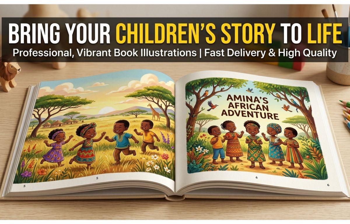 I will illustrate african bedtime storybooks for amazon KDP authors