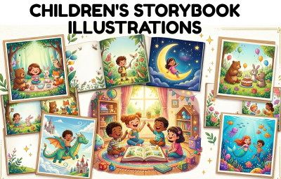 I will do childrens storybook illustration for kids and authors storybook