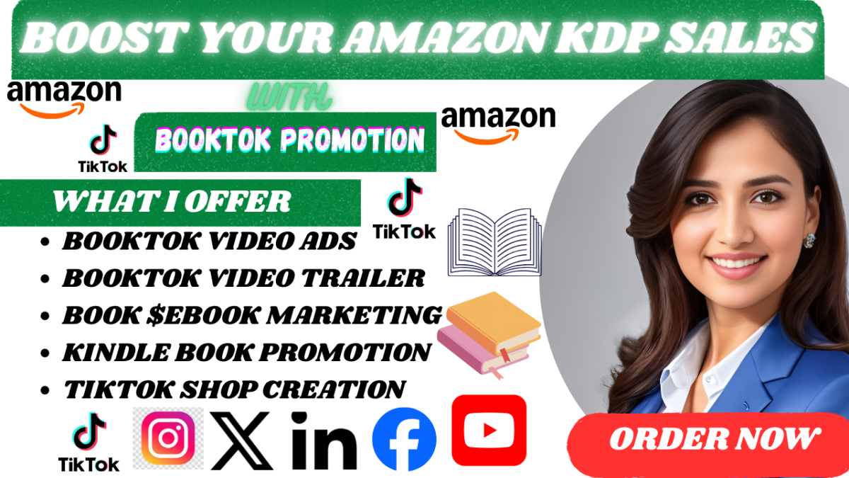 I will do booktok promotion amazon book promotion viral tiktok book sales USA