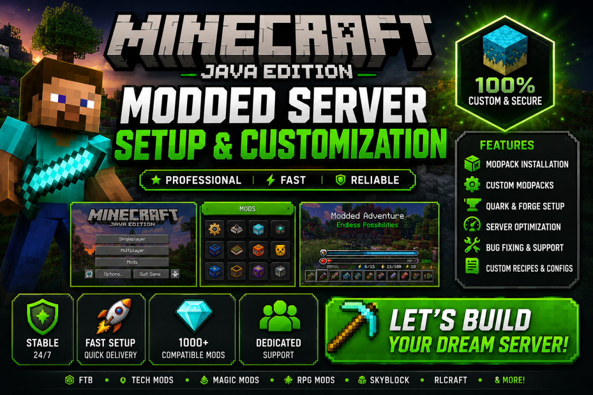 I will fix optimization minecraft modpack setup server forge fabric paper cobblemon