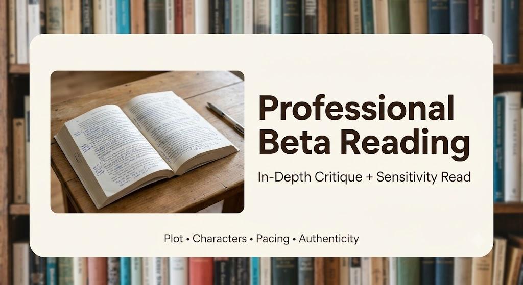 I will beta read your novel with detailed plot and character report