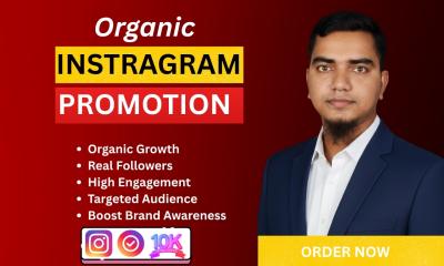 I will do organic instagram promotion to grow your followers and engagement