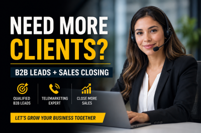 I will help with b2b lead generation, appointment setting, and high ticket sales