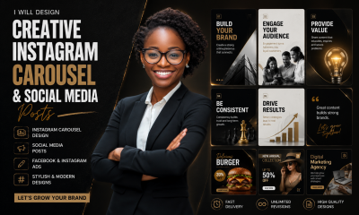 I will design creative instagram carousel and social media posts