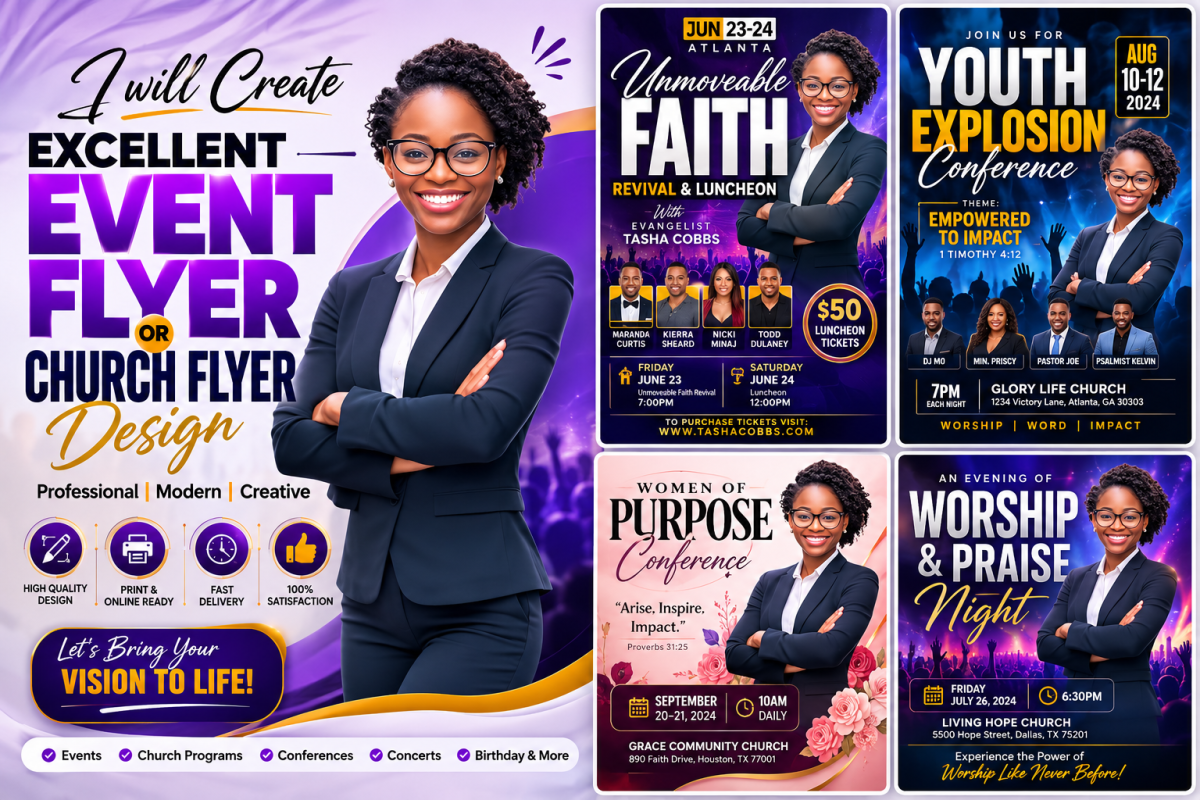 I will create excellent event flyer or church flyer design