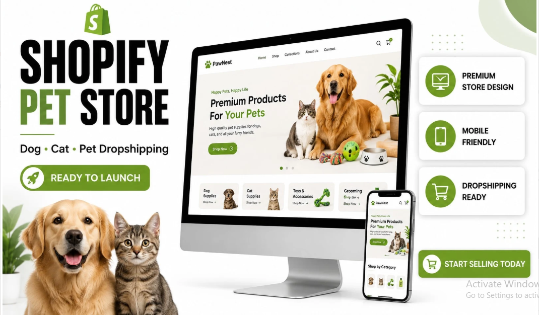 I will build a profitable shopify pet store for dog and cat dropshipping