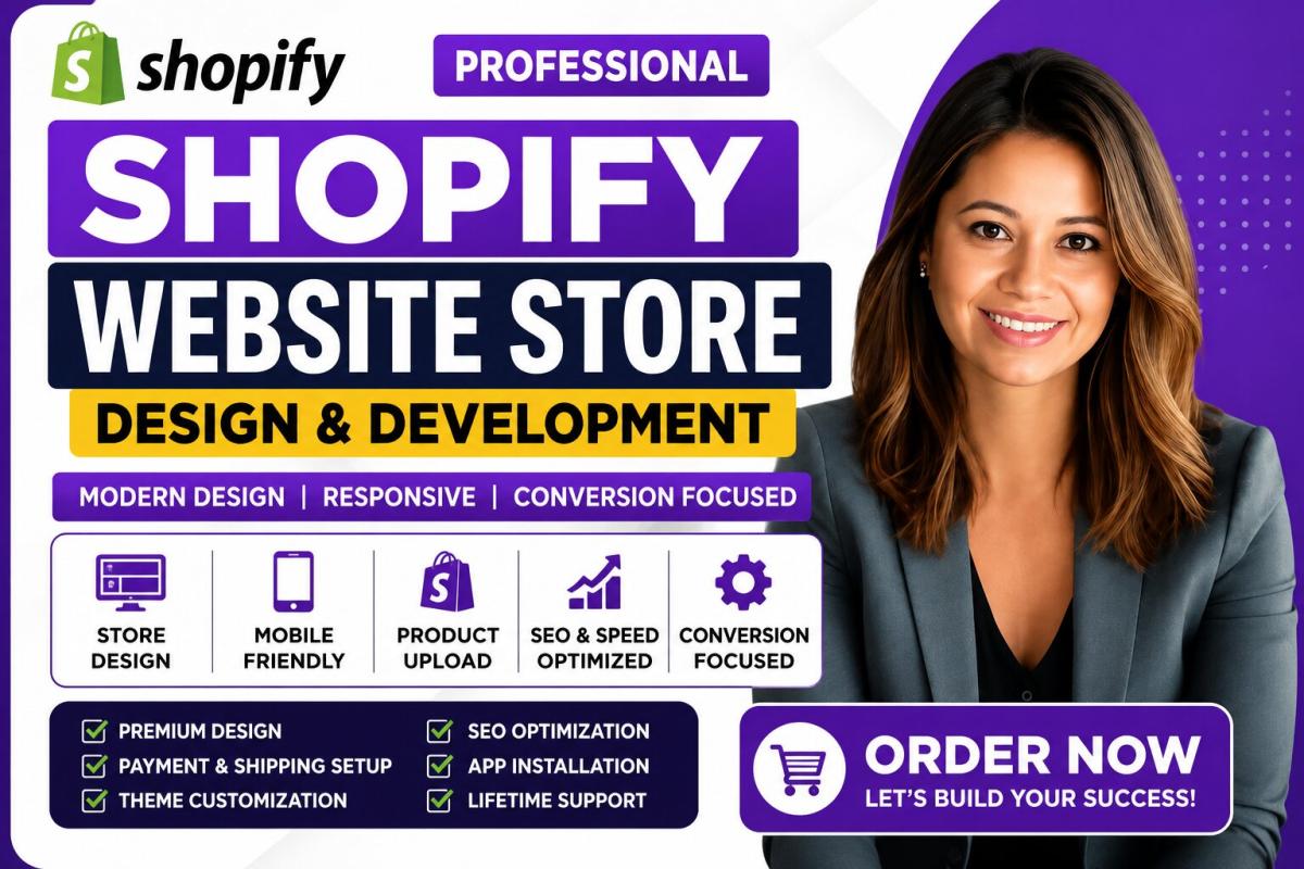 I will build shopify website design shopify website redesign shopify store design