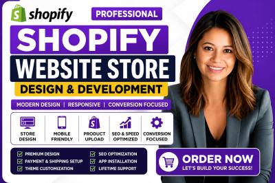 I will build shopify website design shopify website redesign shopify store design