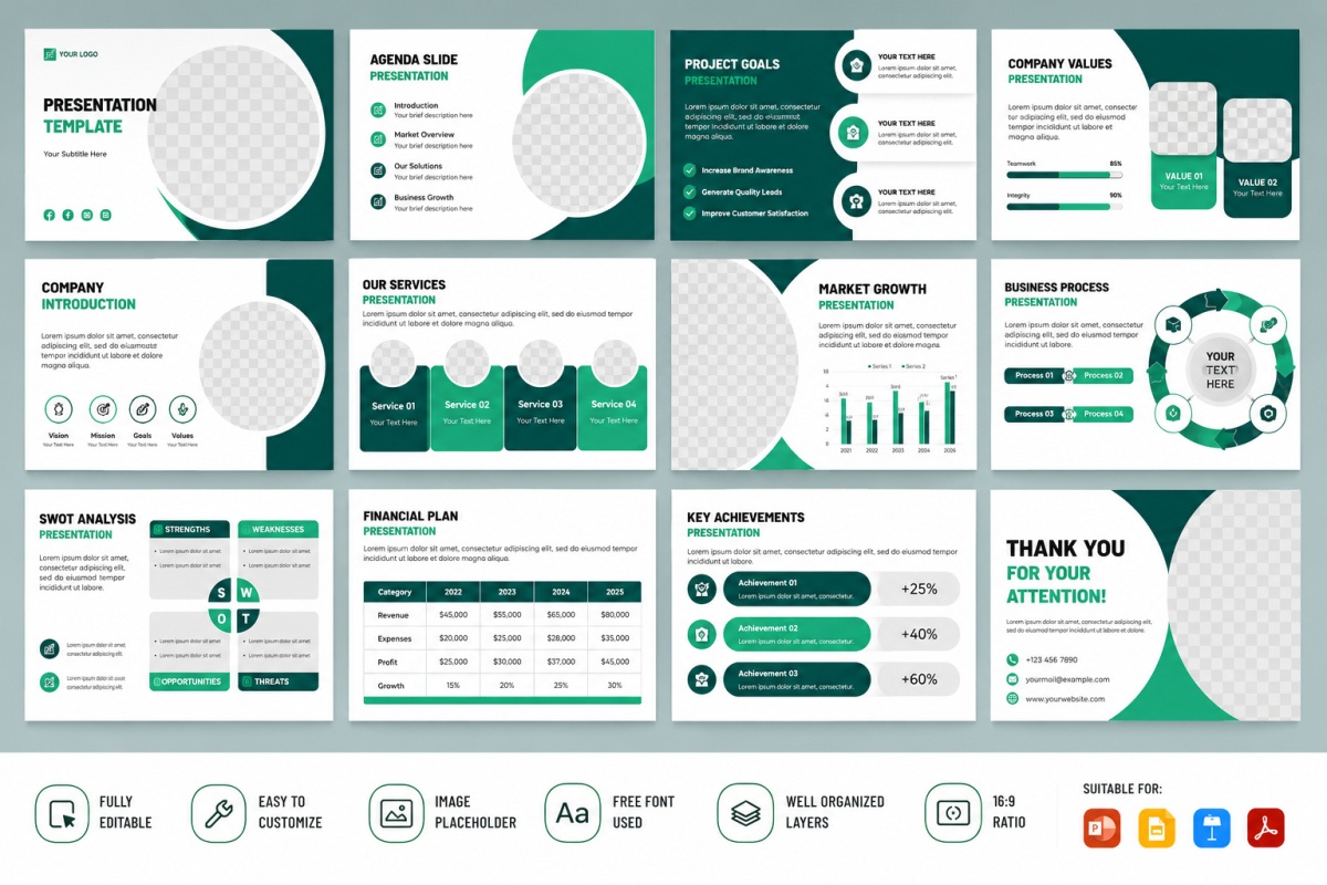 I will design professional and customizable templates