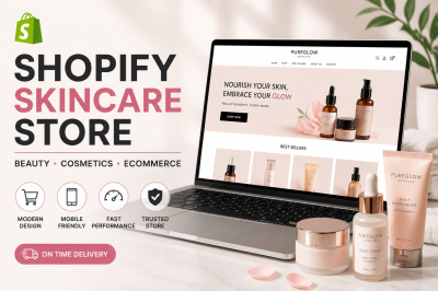 I will design shopify skincare store, beauty website and cosmetics store