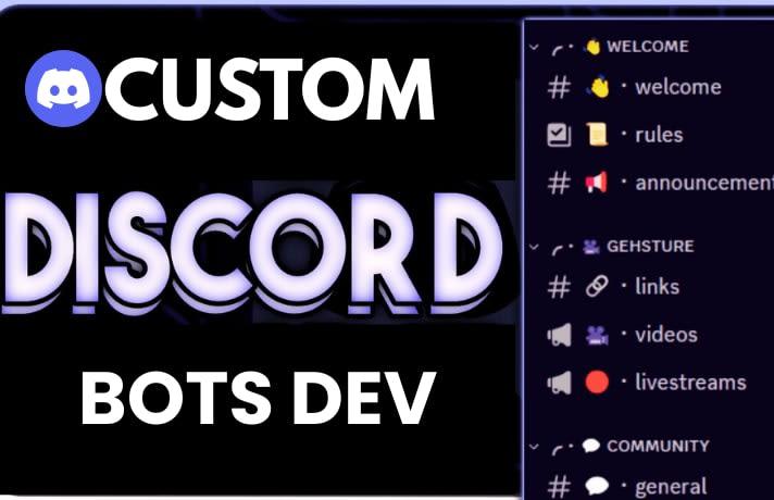 I will create a custom discord bot in python with full setup