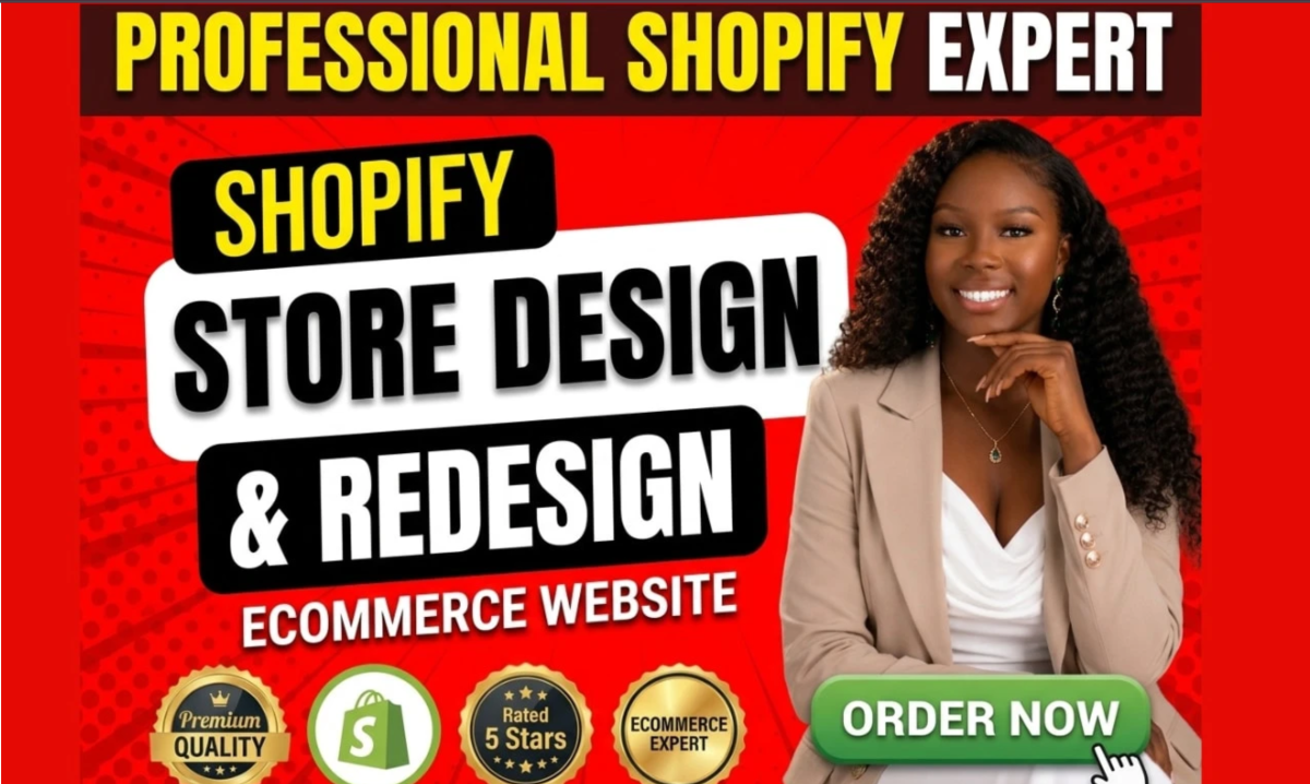 I will design and redesign shopify store, shopify ecommerce website design