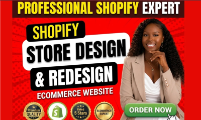 I will design and redesign shopify store, shopify ecommerce website design