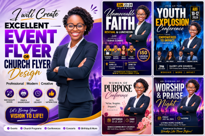 I will create excellent event flyer or church flyer design
