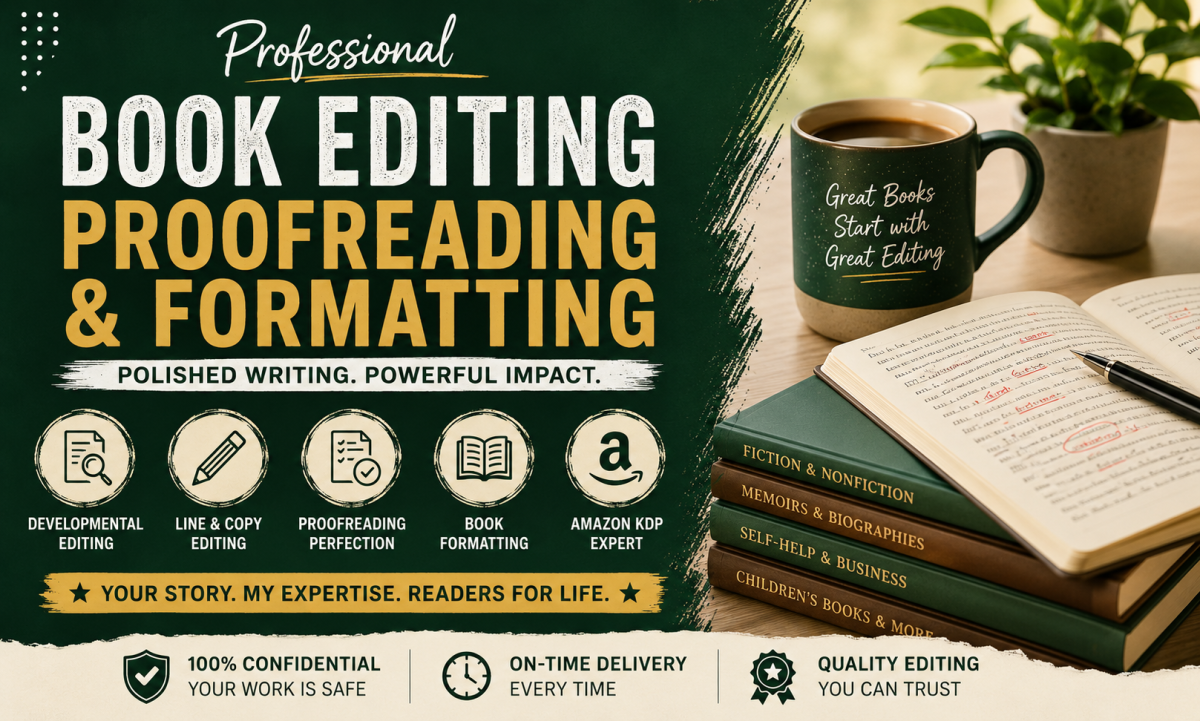 I will be book editor for novel, memoir, manuscript, nonfiction editing