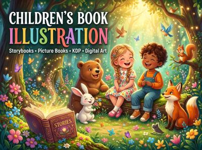 I will illustrate children story book illustration for kids and KDP
