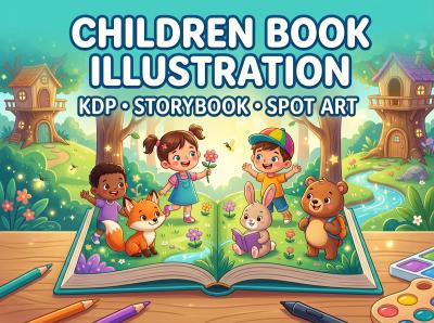 I will create cute spot illustrations for children books and KDP storybooks
