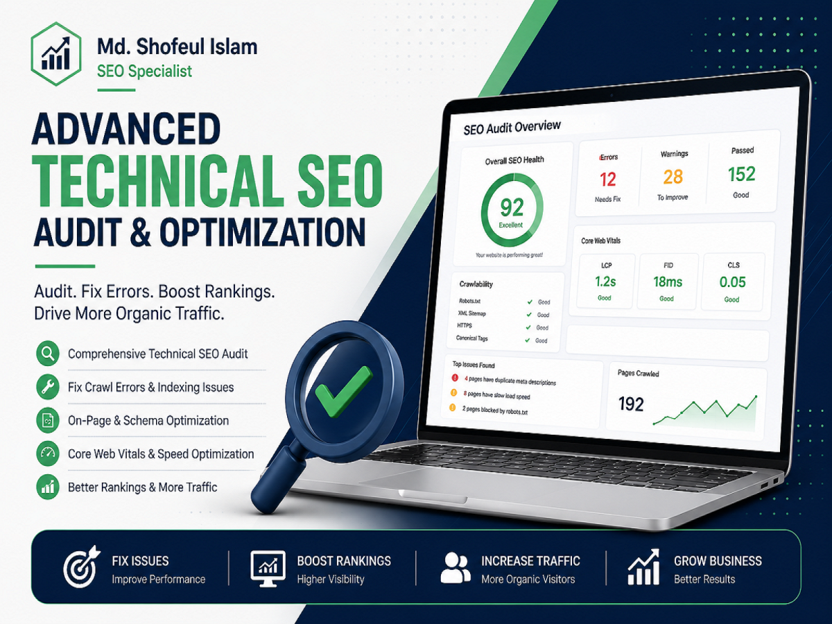I will do website SEO on WordPress, Shopify, Wix, Squarespace