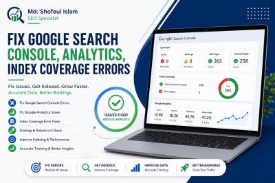 I will do technical SEO audit, on page SEO and Google indexing fixes