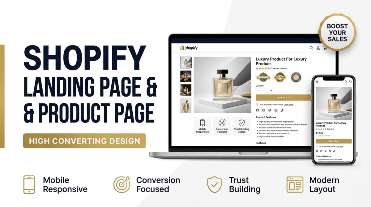 I will design high converting shopify landing pages and product pages