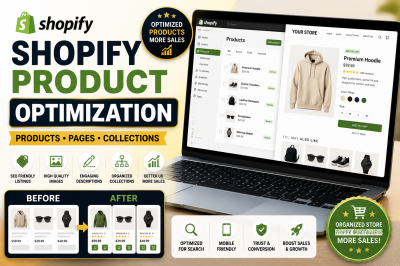 I will optimize your shopify product listings and ecommerce store