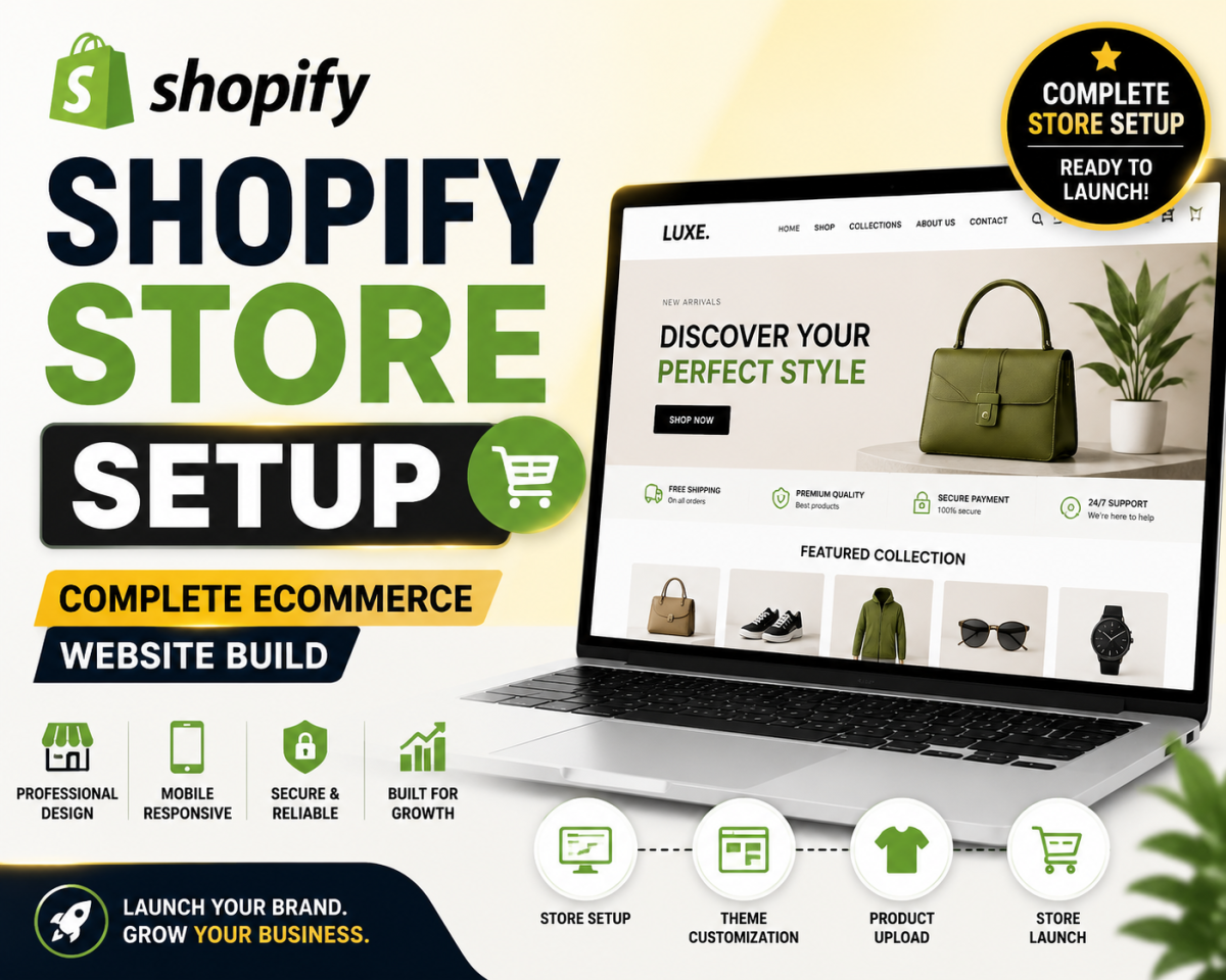 I will build a complete shopify store for your ecommerce business