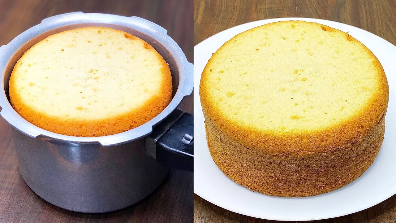 Sponge Cake in Pressure Cooker  Basic Sponge Cake Recipe  Vanilla 