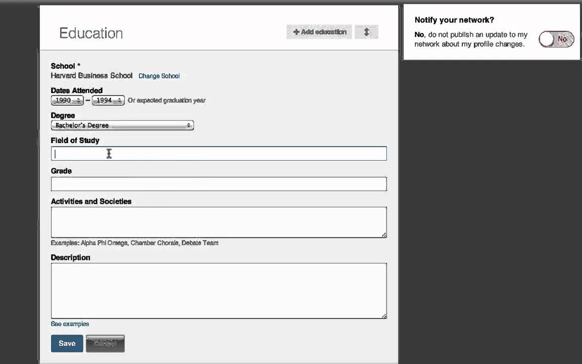 Adding a Minor to Your LinkedIn Education Section