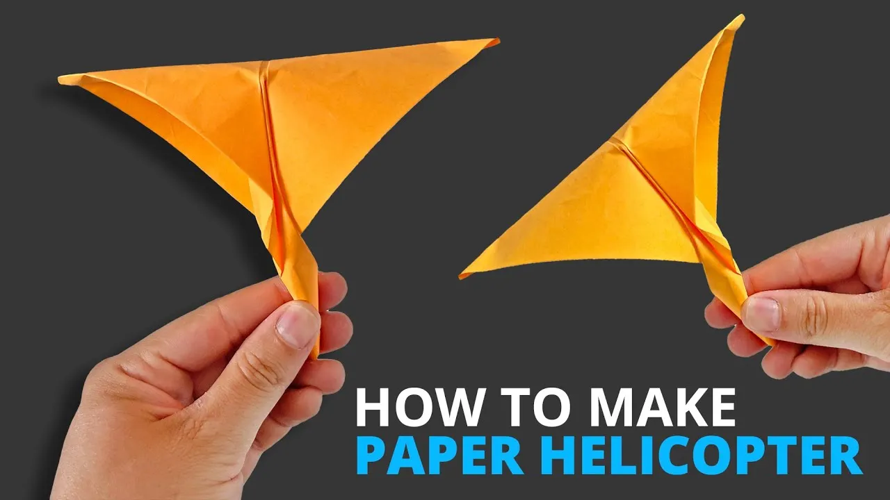 HELICOPTER PAPER FLYING  How to make a simple helicopter flying 