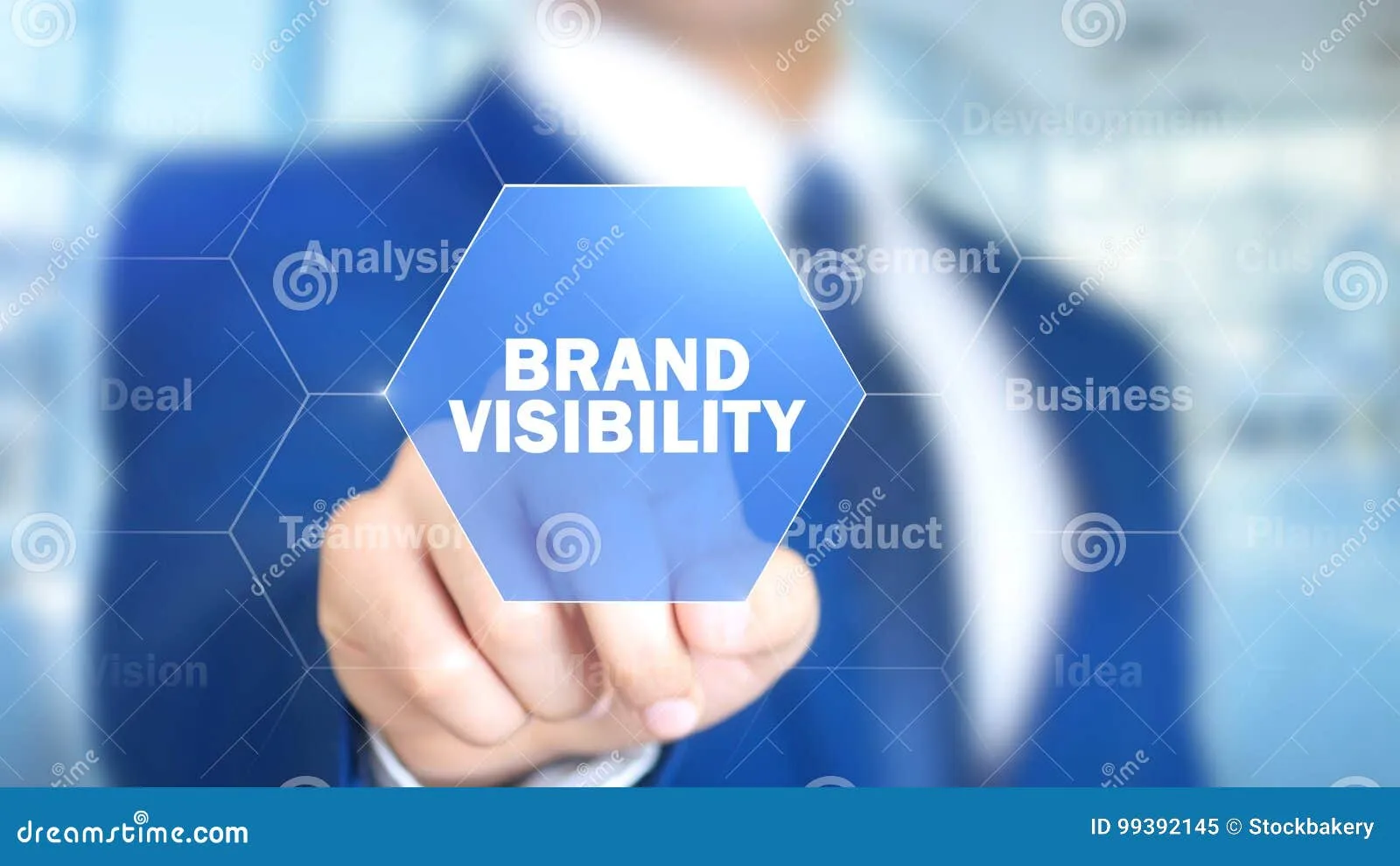 Brand Visibility Businessman Working on Holographic Interface Motion 