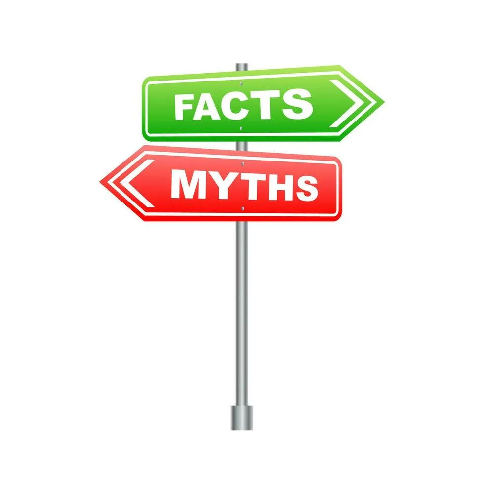 Facts vs myths factchecking Check mark Fake news Rumors comparing 