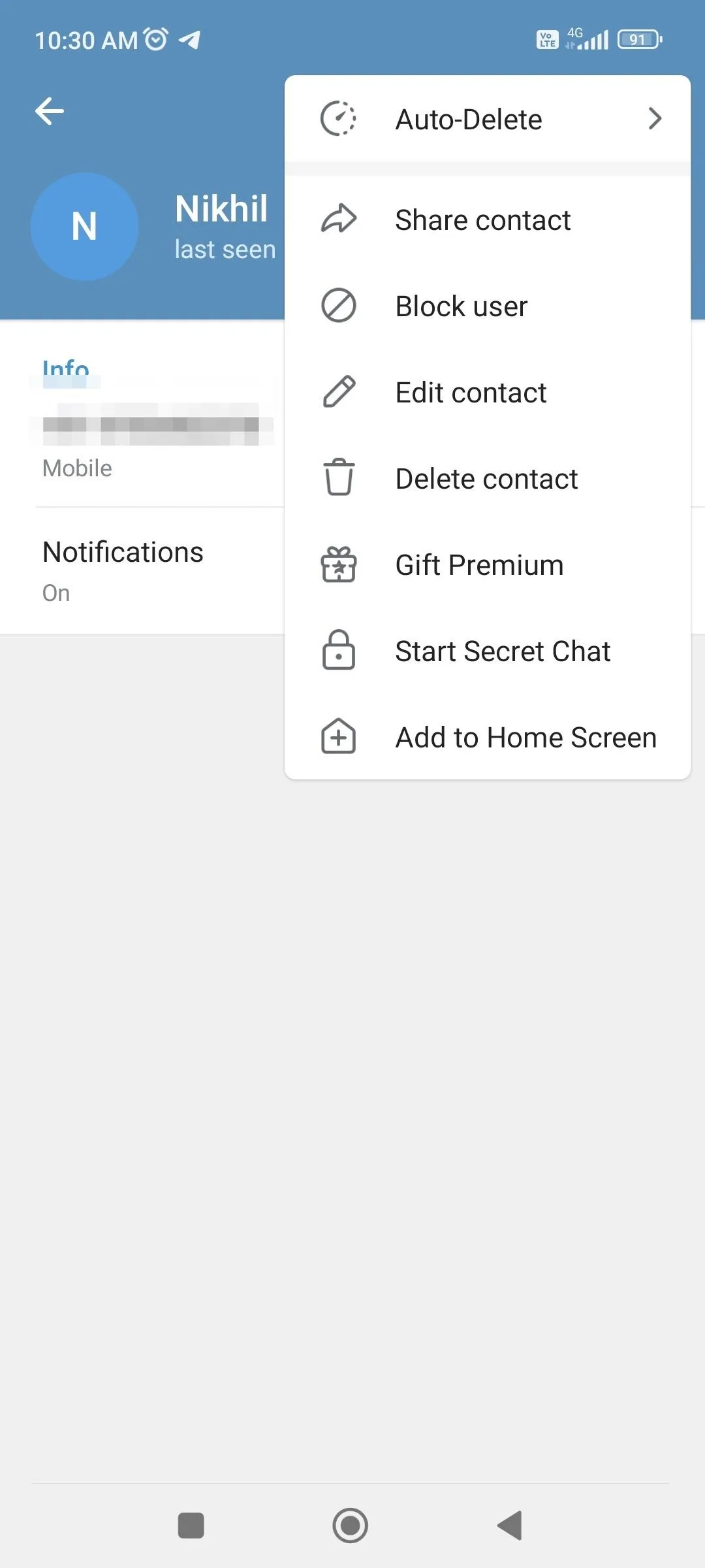 How to Delete a Contact in Telegram